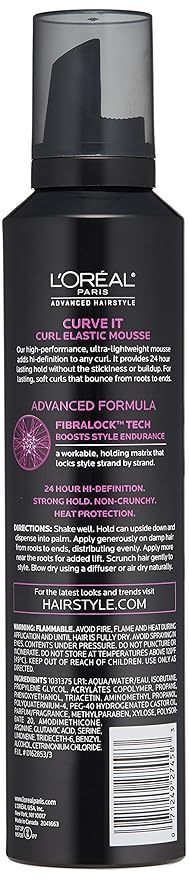L'oreal Paris Advanced Hairstyle Curve It Curl Elastic Mousse 8.3 oz.