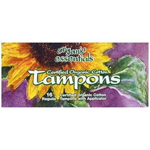 Organic Essentials Certified Organic Cotton Tampons 16 Regular w/applicator