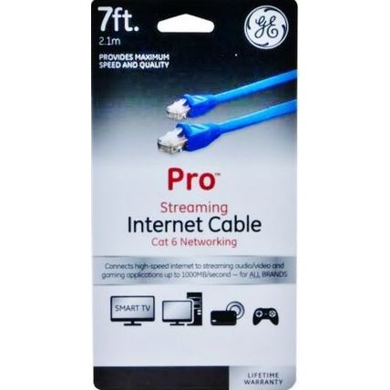 GE Pro Streaming Internet Cable Cat 6 Networking 7ft.