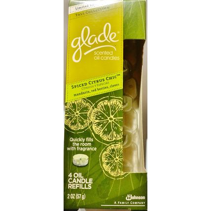 Glade Scented Oil Candles Refills SPICED CITRUS CHIC 4ct. Refills