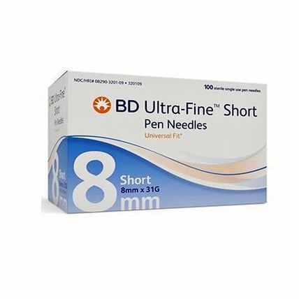 BD Ultra-Fine SHORT Pen Needles 31 Gauge Lancets 100 Each