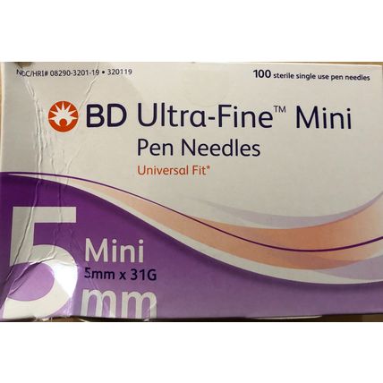 BD Ultra-Fine MINI Pen Needles 31 Gauge Lancets 100 Each 5mm