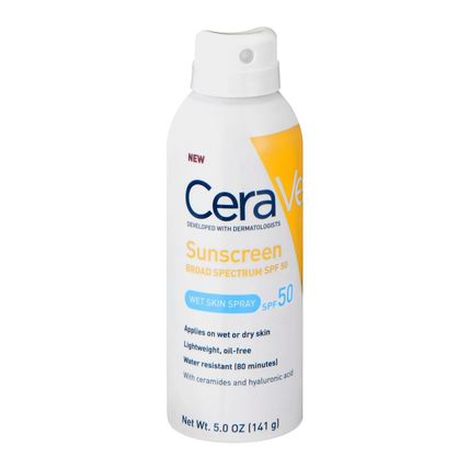 CeraVe Sunscreen BROAD SPECTRUM SPF 50 Wet Skin Spray 5 oz.