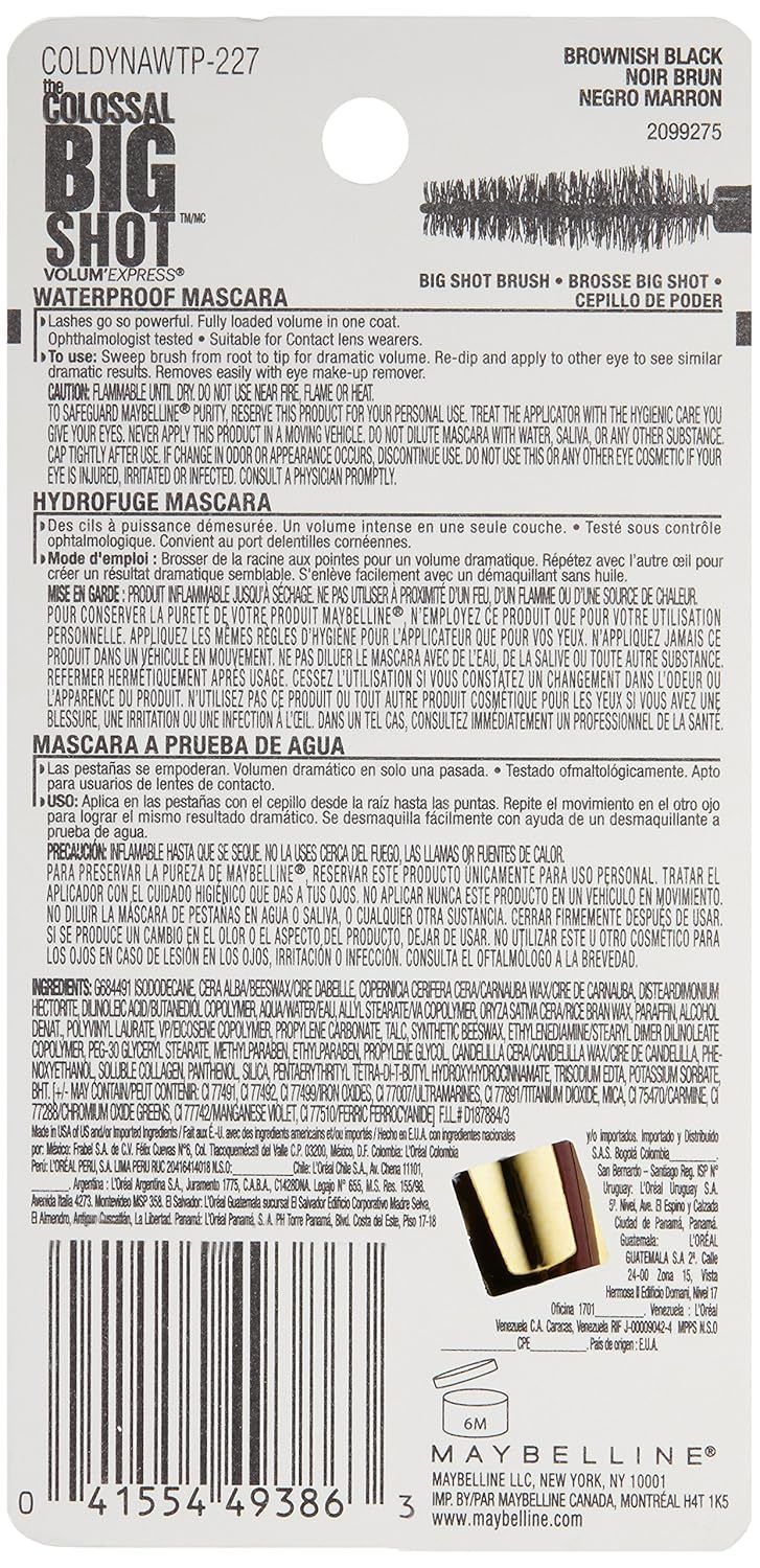 Maybelline the Colossal Big Shot Mascara 227 Brownish Black