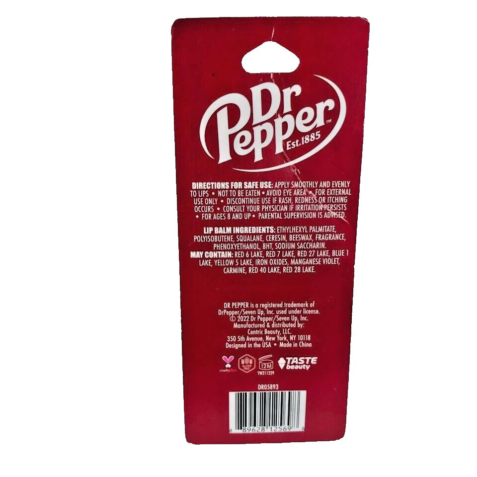 Dr. Pepper Flavored Lip Balm Single Carded